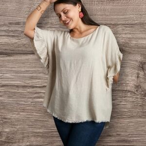 Women's Umgee Linen Blend Top Sz XL